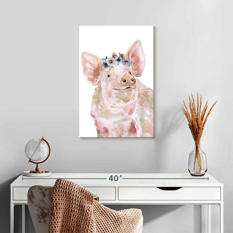Brampt Flower Crown Pig, 24" H x 16" W