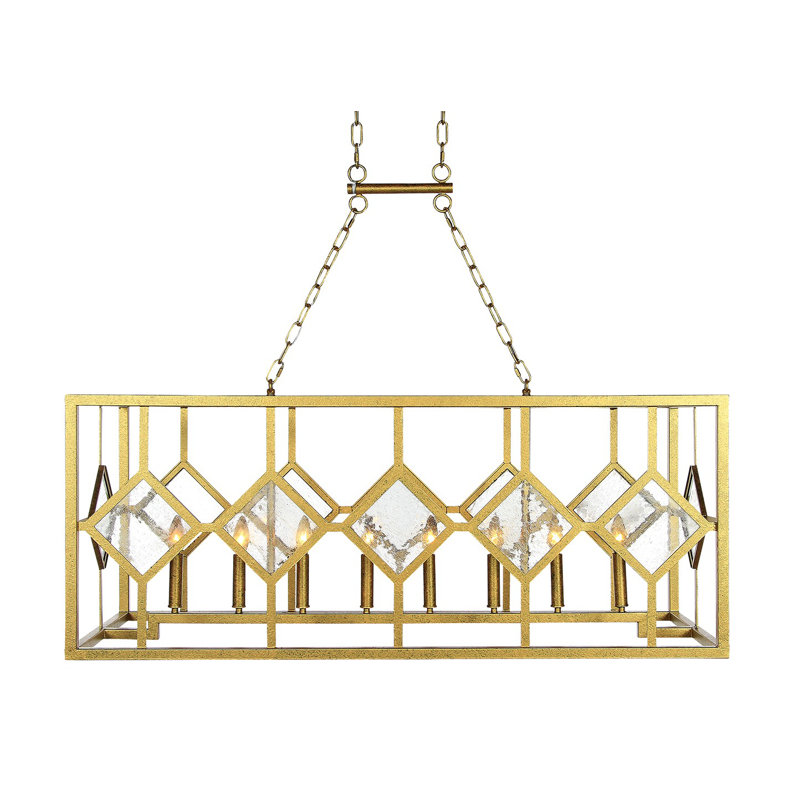 Diamond 8 - Light Kitchen Island Linear Pendant, 320V, Oyster White