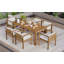 Ensemble de table de salle à manger 7 pièces pour 6 personnes avec table rectangulaire et chaises avec coussins amovibles-97534392