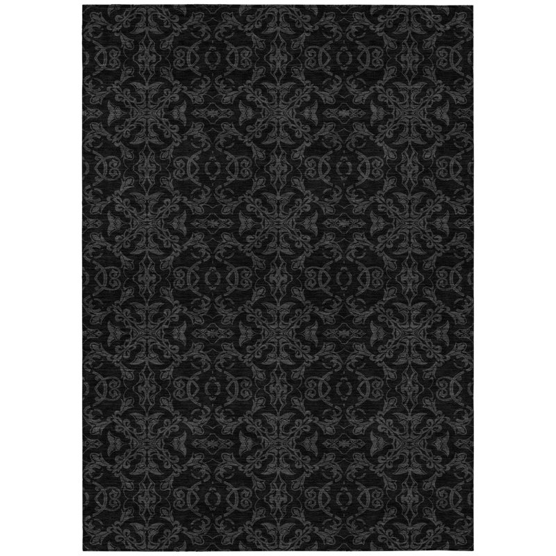 Tapis intérieur lavable 9 pi x 12 pi gris et gris anthracite