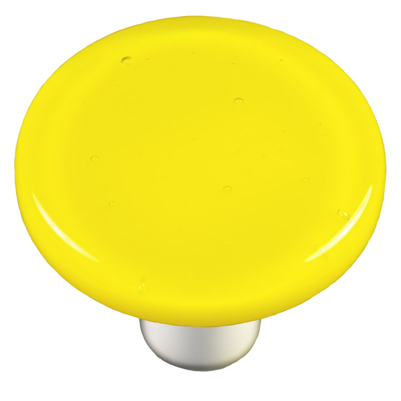 Poignée champignon de 1,5 po de diamètre Solids, Jaune canari, Aluminium