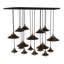 Luminaire suspendu conique à 17 lumières Aubreyona