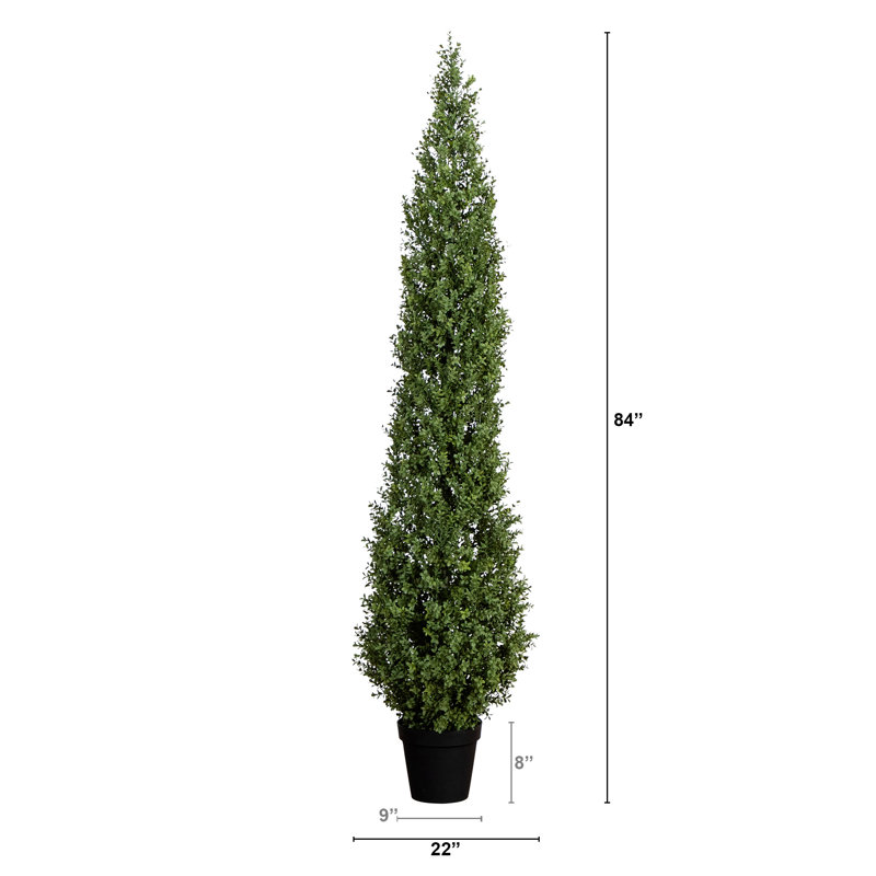 Topiaire de buis artificiel résistant aux rayons UV (intérieur / extérieur), H 84 po x l 22 po x P 22 po