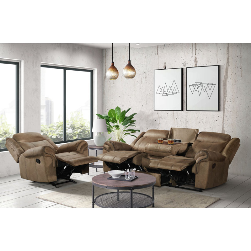 Neelah 40" Wide Manual Glider Standard Recliner, Brown 100% Polyester