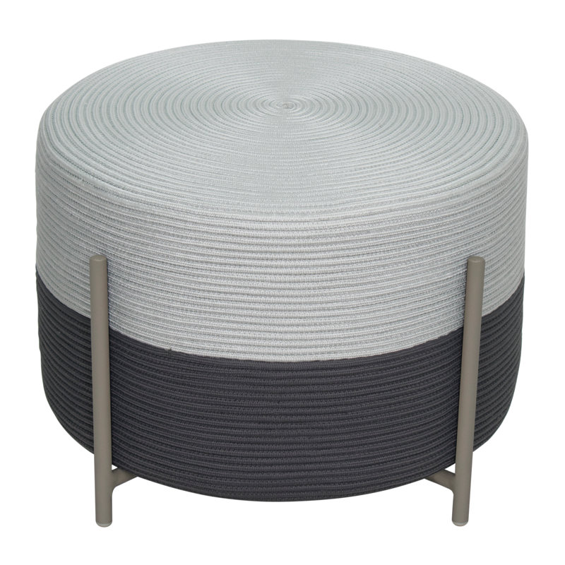 Archipelago Metal Outdoor Ottoman, Dove Gray/Dark Pebble, Light Gray