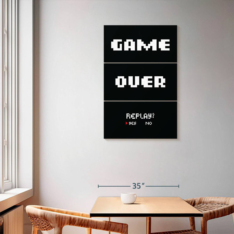 Kema Game Over Replay Wall Sign