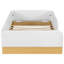 Lit plateforme simple tapissier pour enfants avec garde-corps et sacs de rangement - lit amusant pour garçons et filles, naturel