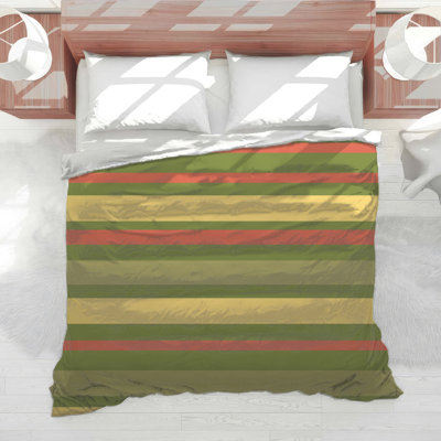 Édredon à rayures jaunes et vertes