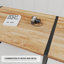 de salle à manger en bois naturel MDF de deux pièces: table de style médiéval avec base en métal noir, 6 + 2 chaises en suède brun (2 gratuites)