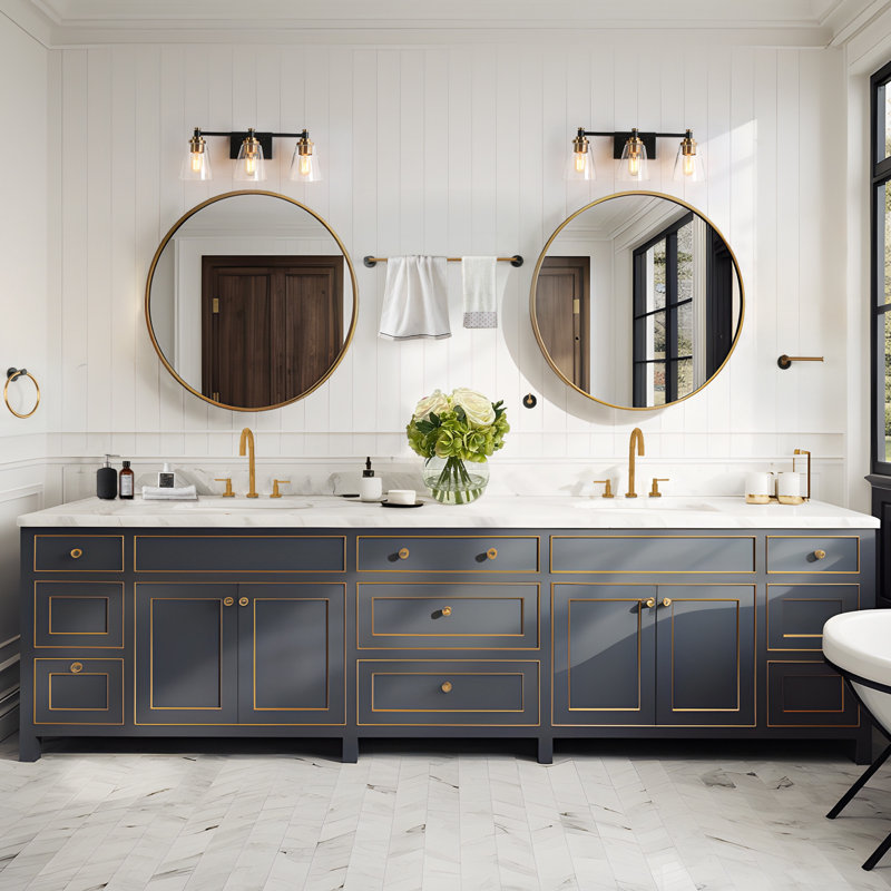 Geonaa 3 - Light Dimmable Black Vanity Light with Towel Bar Set