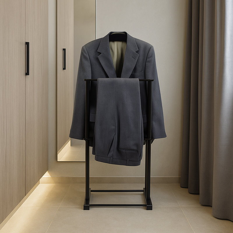 Funderburg Freestanding Valet Stand, Black