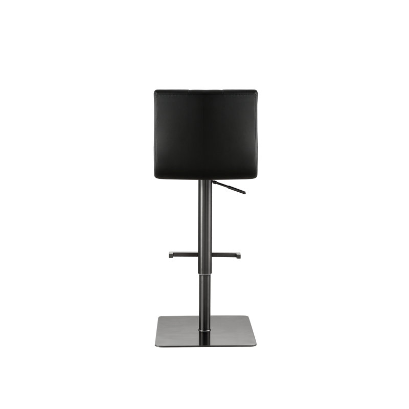 Tabouret de bar rotatif à hauteur ajustable Tristan, Noir, Ébène