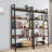 Industrial Ladder Shelf, Rustic 5 Tier Leaning Bookshelf, Wood Metal Ladder Bookcase, Plant Flower Stand Rack Book Storage Shelves For Living Room, Bedroom, Home Office-1899989824-1899989852