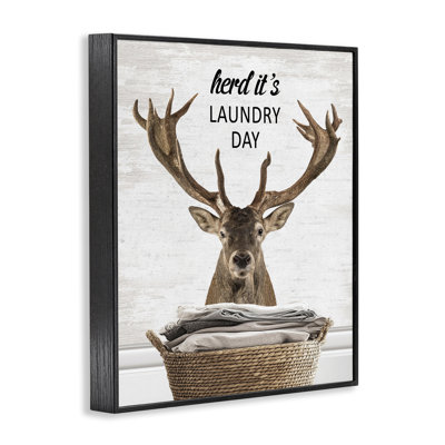 «Herd It's Laundry Day», giclée encadrée, par Lettré et doublé