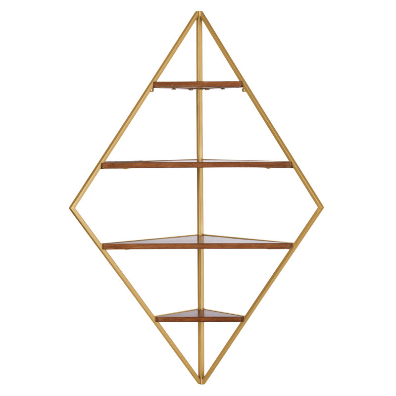 Tablette de coin Pinel, Brun / or