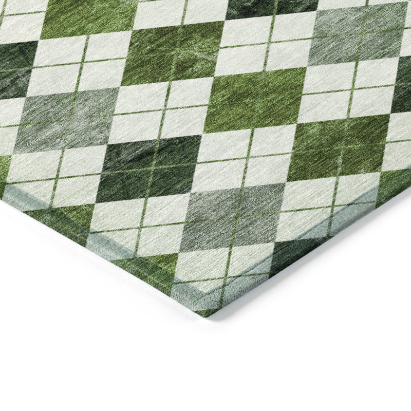 Machine Washable Indoor/Outdoor Kaczor ACN2237 Geometric Rug, Rectangle 10' x 14'