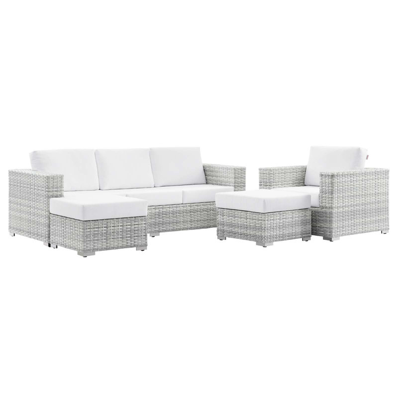 Ensemble de patio extérieur 4 pièces Convene, Blanc