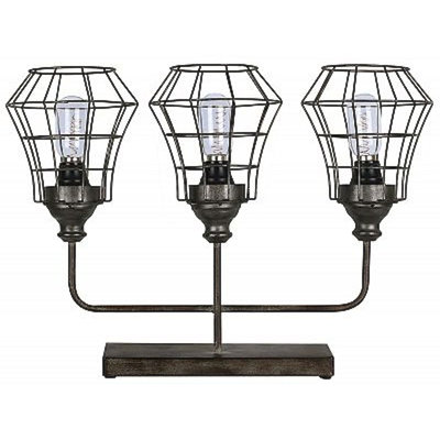 Lampe de table en métal 3 abat-jours