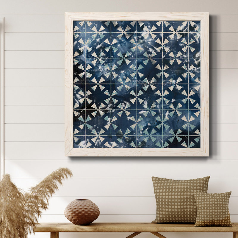 Toile encadrée de qualité supérieure Tile-Dye III - prête à être accrochée, H 17 po x l 17 po x P 1,5 po, Cadre blanc