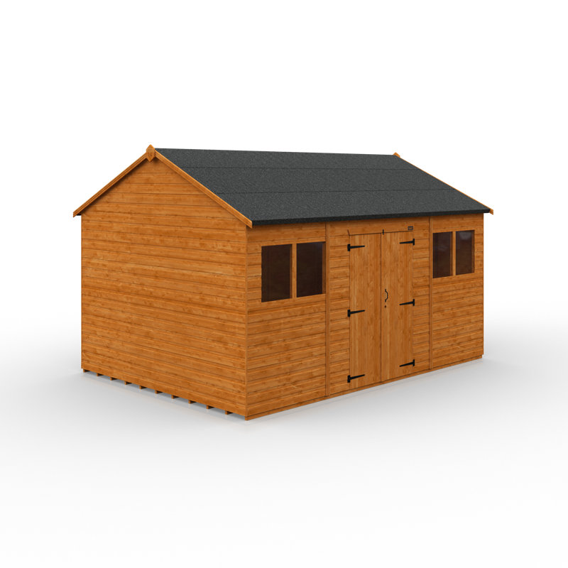 Tiger Solid Wood Shiplap Apex Garden Shed, 268cm H x 414cm W x 294cm D