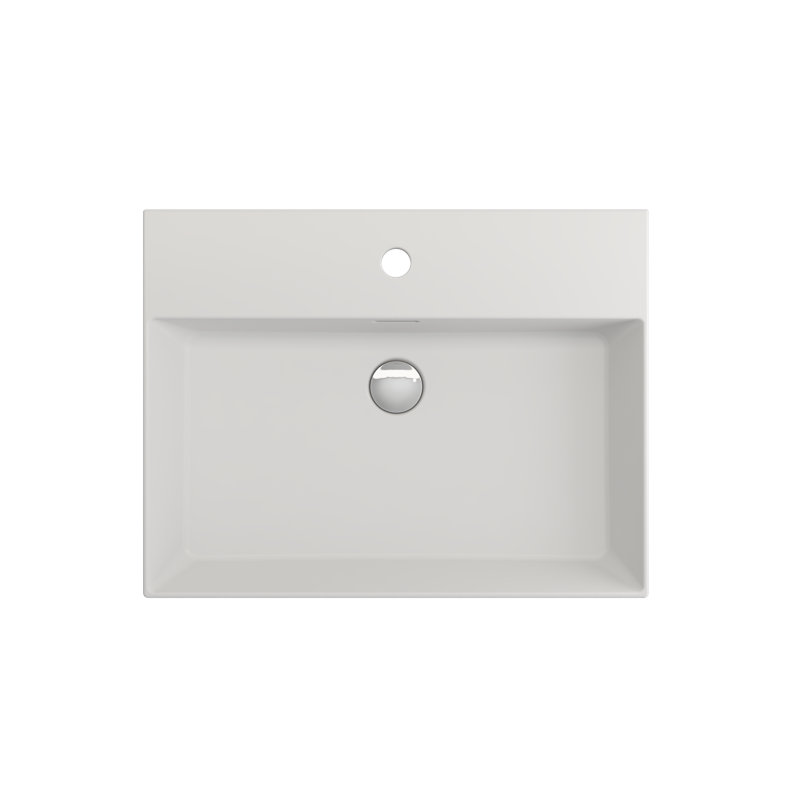 Milano 23.82'' L Bathroom Sink, Matte White, Single-Hole