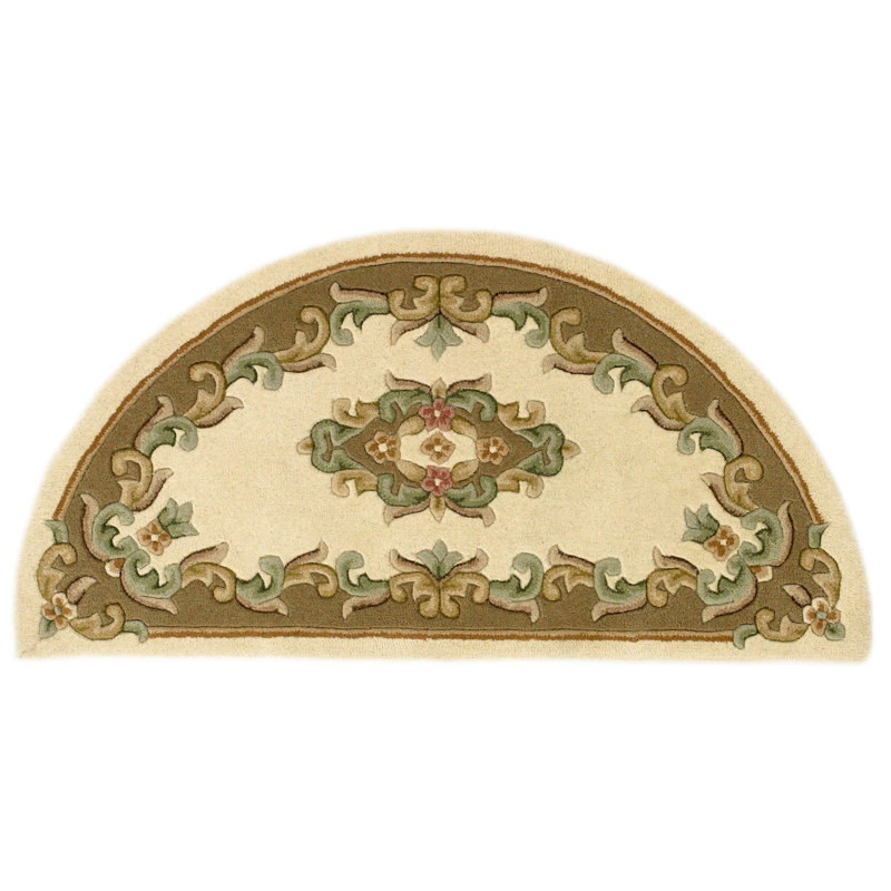 Hounslow Oriental Wool Hand Tufted Area Rug, Semi Circle 69 x 138cm