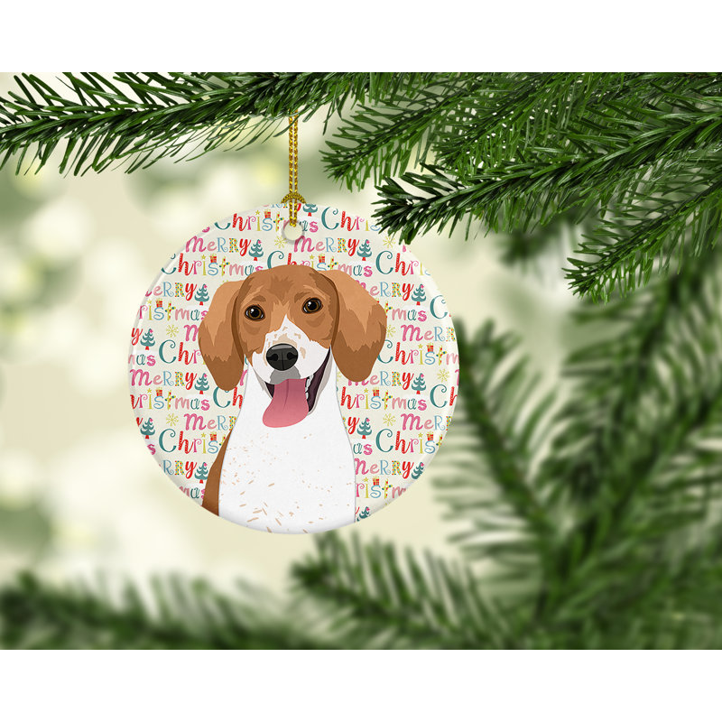 Figurine suspendue rouge et blanc Beagle