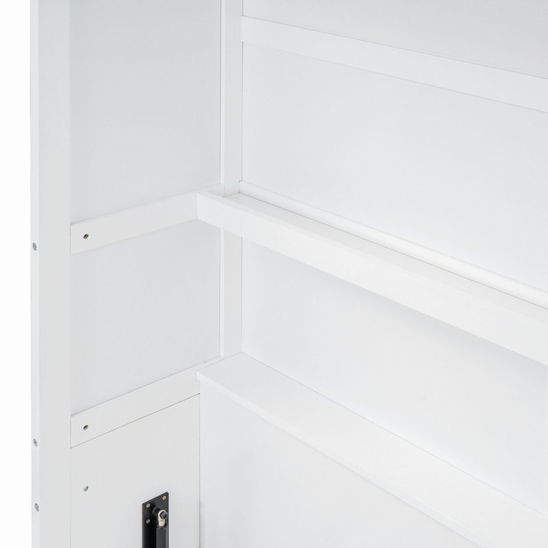 Lit escamotable mural avec tablettes Murphy, Blanc