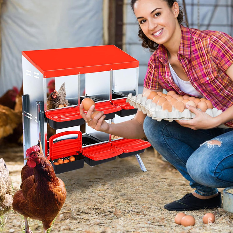 Egg Boxes & Baskets, Red, 95cm H x 81cm W x 52cm D