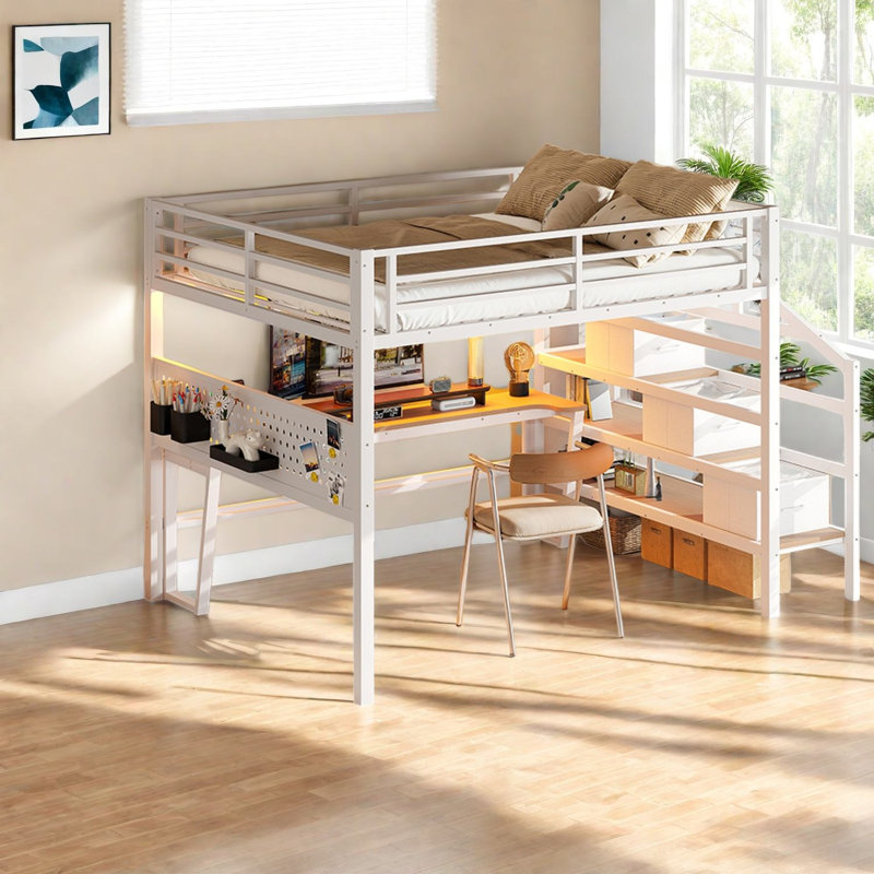 Lits peu encombrants avec rangement, grand loft moderne en bois aggloméré pour la maison