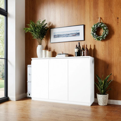 Buffet Storage Cabinet With 3 Door, 43" W Coffee Bar Cabinet, Kitchen Buffet Sideboard For Living Room, Kitchen