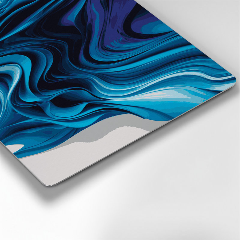 Art mural en métal dégradé abstrait bleu 47, H 11 po x l 14 po
