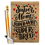 Double Sided 40'' H x 28'' W Polyester Mother's Day Flag Set