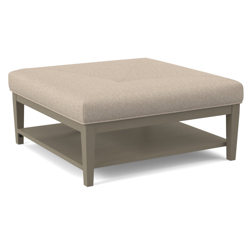 Hammond Square Ottoman, Gray Sugar Performance; 0863-84, Bisque Finish