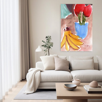 Contemporary Art Colorful Contemporary Modern Tulip Wall Art 1 Piece Wrapped Canvas Wall Art
