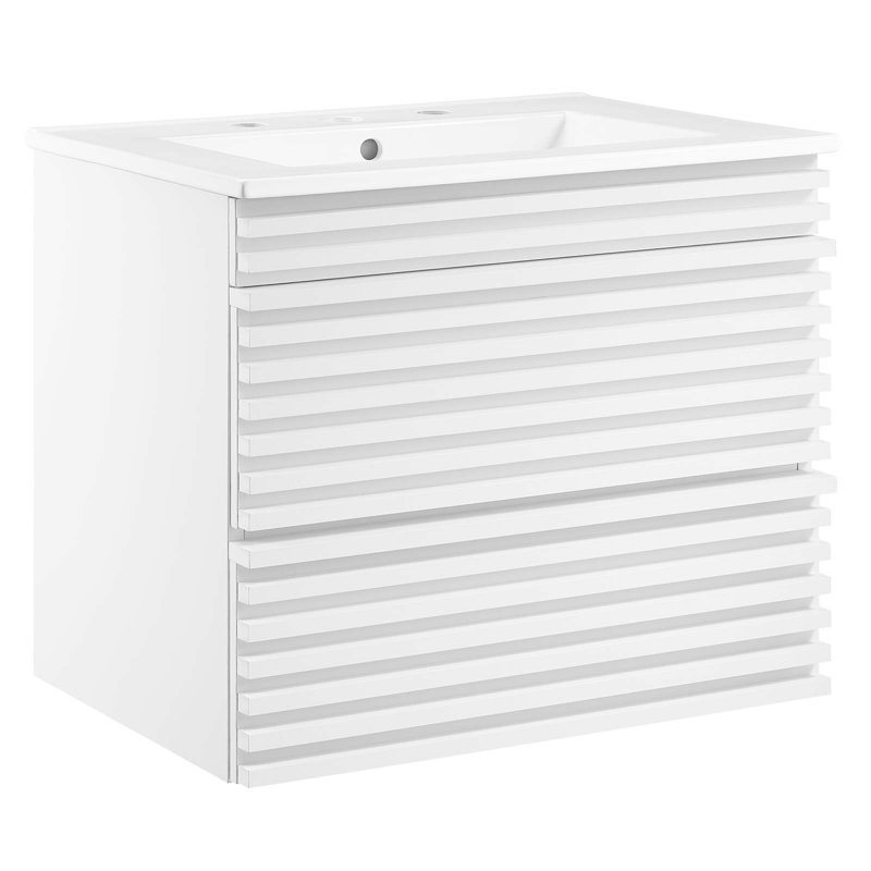 Modway Render 24" Wall-Mount Bathroom Vanity, White