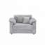 Corduroy Accent Armchair with Storage Stool-376123022
