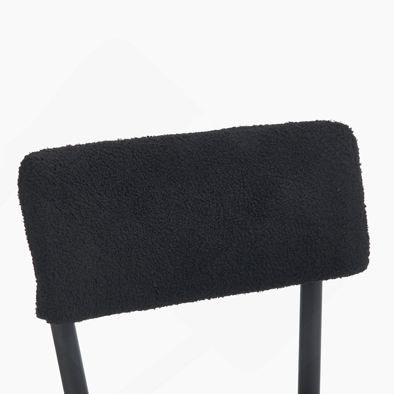 Tabourets de bar rembourrés, tabouret haut à base en métal, convenant à la cuisine, Noir, Noir