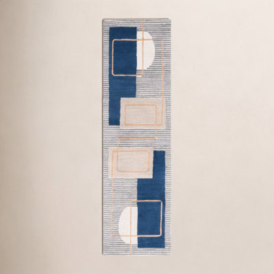 Lacy Hand-Tufted Geometric Wool Rug
