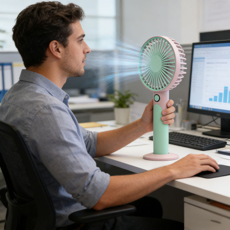 Mini ventilateur thermoélectrique à main à refroidissement rapide Kondieu, Green