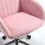 Fauteuil de bureau confortable et long, réglable, velours doux, ergonomique, base argentée, rose, siège réglable en velours de 24,47 po et luxueux, hauteur 38,92, idéal pour le travail
