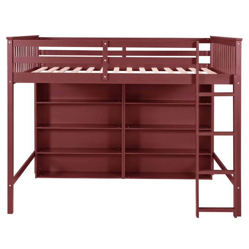 Imberly Kids Loft Bed, Full, Red