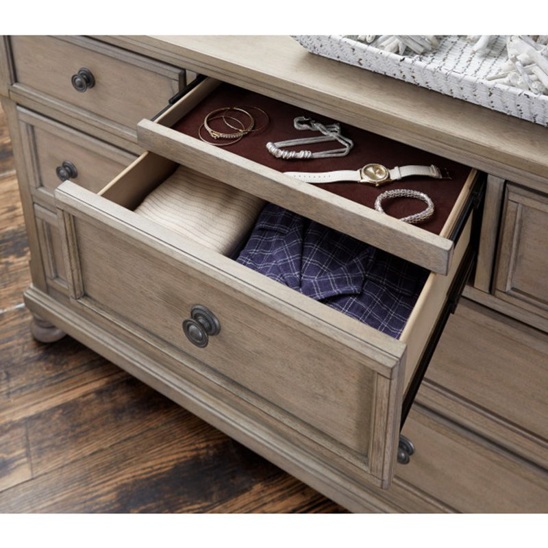 Commode 1 pièce classique avec 7 tiroirs et plateau à bijoux