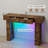 LED Light Console Table with Charging Station, 47.24" Modern Wood Entryway Table with 4 Drawers-324732803