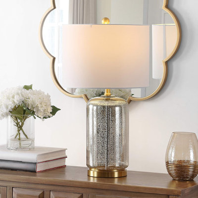 Lampe de table en verre avec ampoule à DEL - Éclairage moderne de 26 pouces pour la chambre à coucher, le salon ou le bureau à domicile