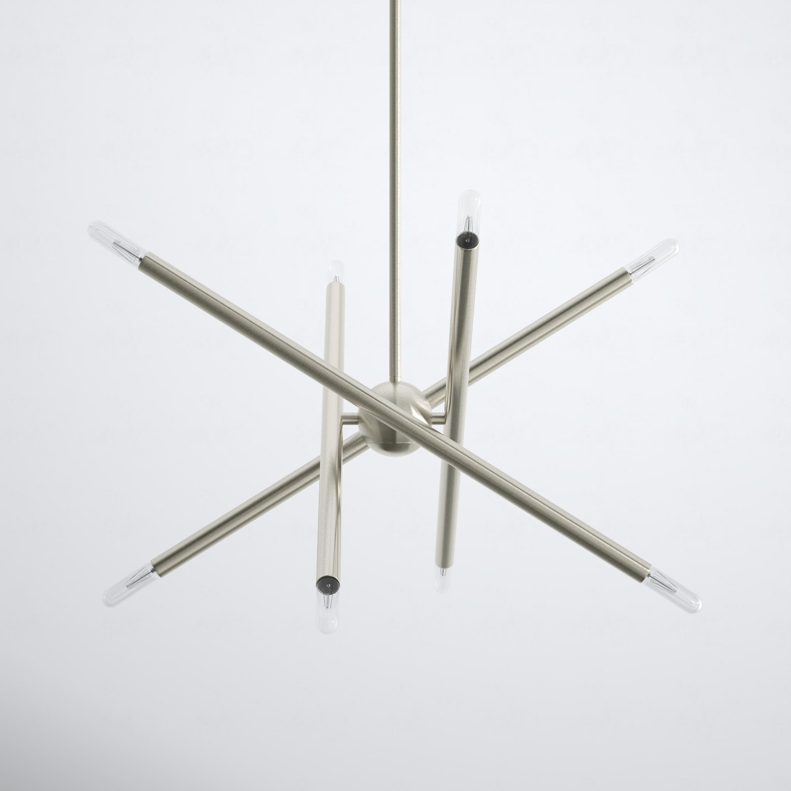 Poco 8 - Light Dimmable Sputnik Chandelier, Brushed Nickel
