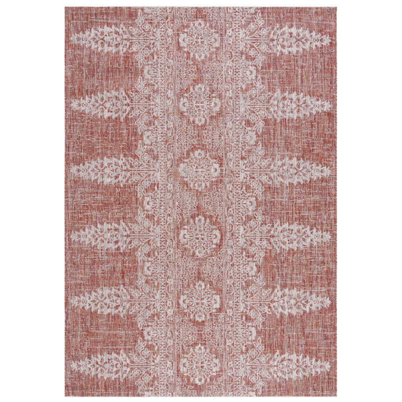 Tapis d'intérieur / extérieur à motif floral Courtyard Performance, Rectangle 5 pi 3 po x 7 pi 7 po