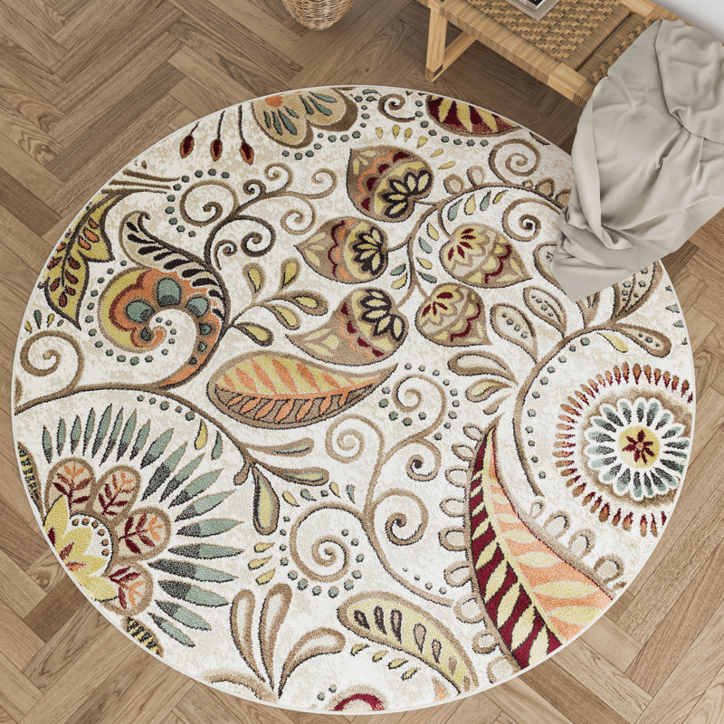 Charlton Home® Kasturi Performance Ivory Rug & Reviews | Wayfair