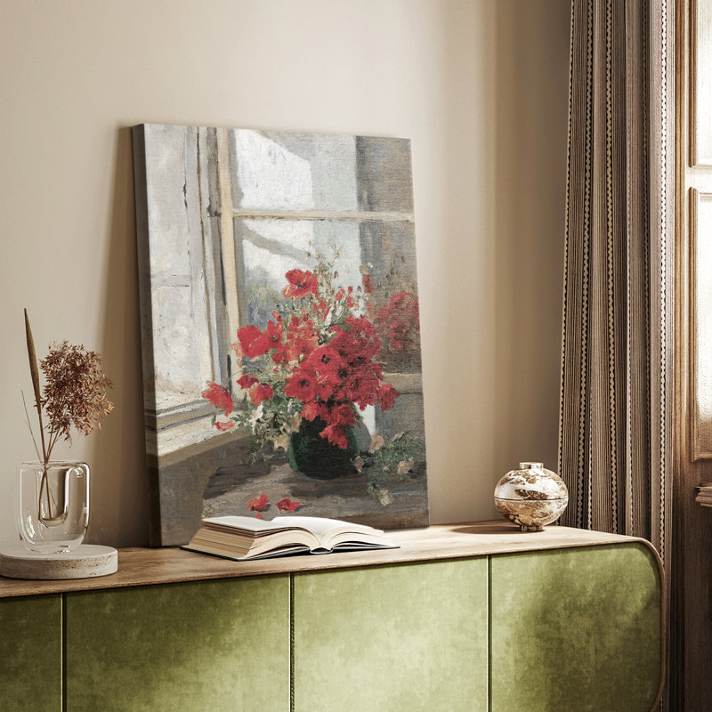 Motif floral rétro CCLXII - galerie Cavas, H 18 po x l 12 po