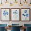 «Blue Blossom Botanical I», ensemble de 3 impressions sur toile encadrées-334453154-334453163